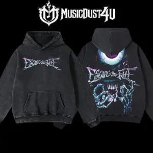 MusicDust4U Escape the Fate Eye Wrap Purple Eye Monster Design 100% Premium Cotton 230gsm Washed Unisex Classic Fit Menswear T-Shirt & Hoodie