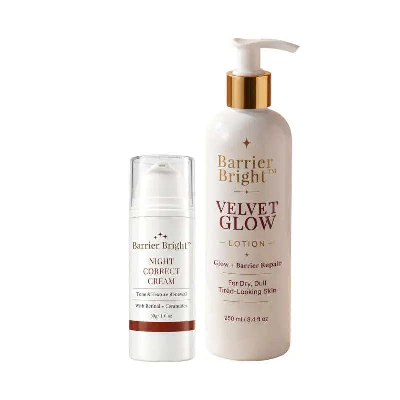 Barrier Bright Retinal Brightening Duo -     Velvet Glow Lotion + Night Correct Cream daily radiant