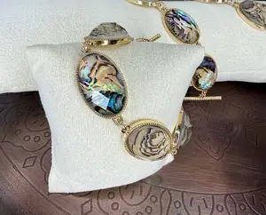 Natural Abalone Shell Semi-Precious Stone Bracelet
