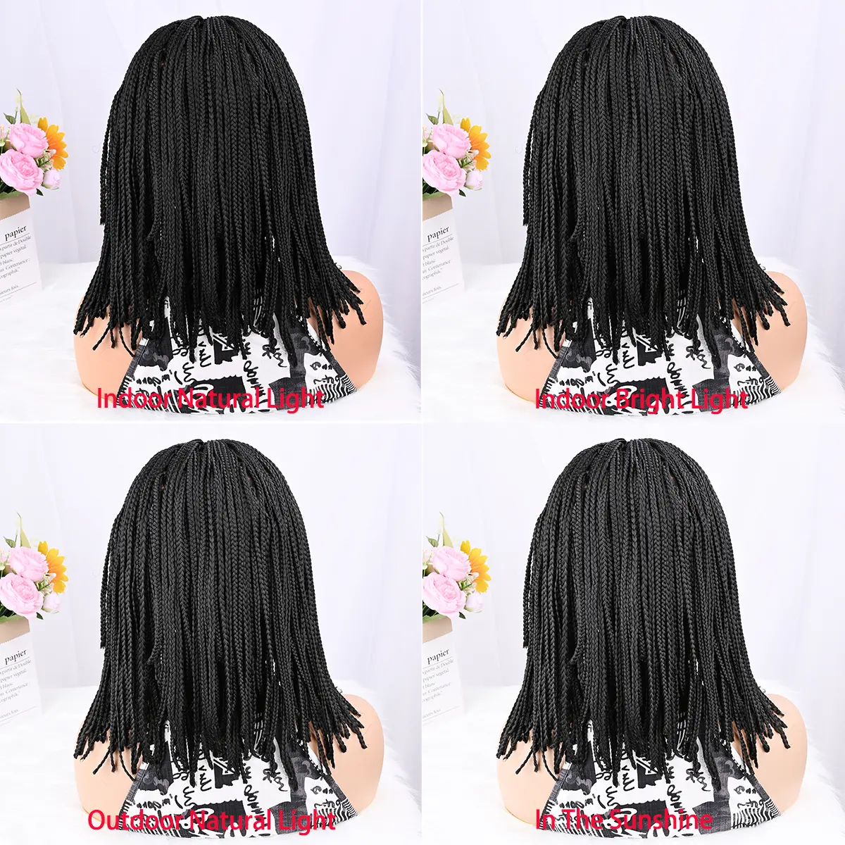 Full Lace Braided Wigs Short 14 Inch Braids Bob Wig With  display picture 2