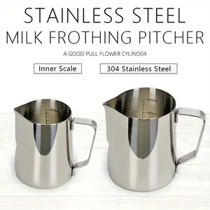 Coffee Milk Frothing Jug Latte Art Milk Frother Pitcher Stainless Steel Measurement Jug Espresso Barista Tool Coffee Accessories Kitchenware