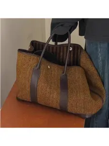 Autumn and winter new women's bag, stylish and elegant wool shoulder and handbag, simple and versatile large backpack, Stylish Tote Bag