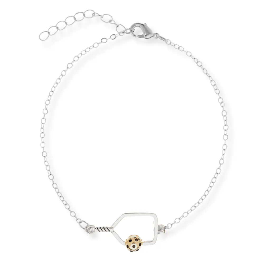 Two Tone Pickleball Paddle Chain Bracelet - Pick Color