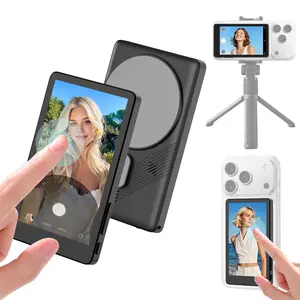 【Young Master】 4in 4K 30fps Magnetic Back Camera Monitor with Speaker for iPhone 7-17, Selfie Monitor Touch Screen for Vlog YouTube Tiktok Live Streaming Video Recording Content Creator, P2P Wireless phone accessories
