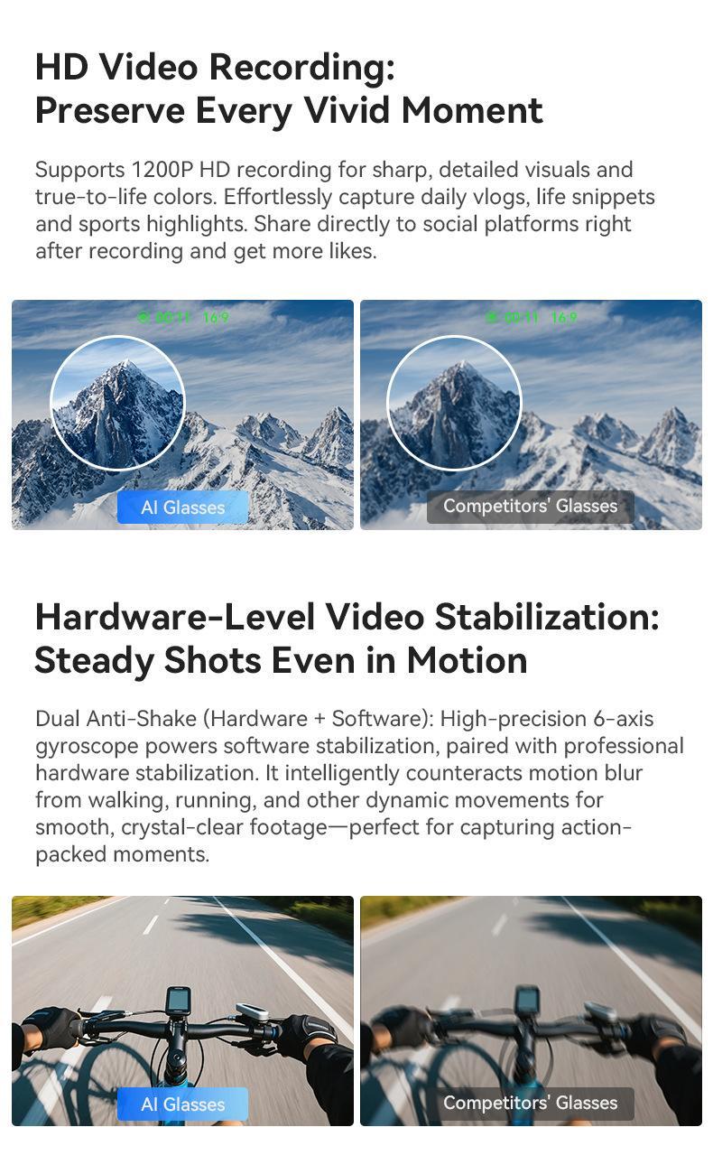 G1 AI Smart Glasses with Charging Case, 8MP HD Camera Glasses for Men Women, 1200P Video Recording, Open-Ear Bluetooth Glasses for Audio with AI Translation/Voice Control G1 AI Smart Glasses with Charging Case, 8MP HD Camera Glasses for Men Women, 1200P Video Recording, Open-Ear Bluetooth Glasses for Audio with AI Translation/Voice Control