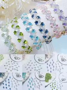 Sweet‑Cool Luxury Heart & Sugar‑Cube Bracelet DIY Kit, Complete Set with Claws, Clasp, Wire, Beads, All Seasons Fashion Jewelry Making Supplies