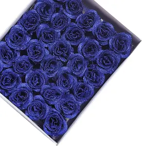 Blue Glitter Rose Heads (50 pcs) Blue Glitter Rose Heads (50 pcs)