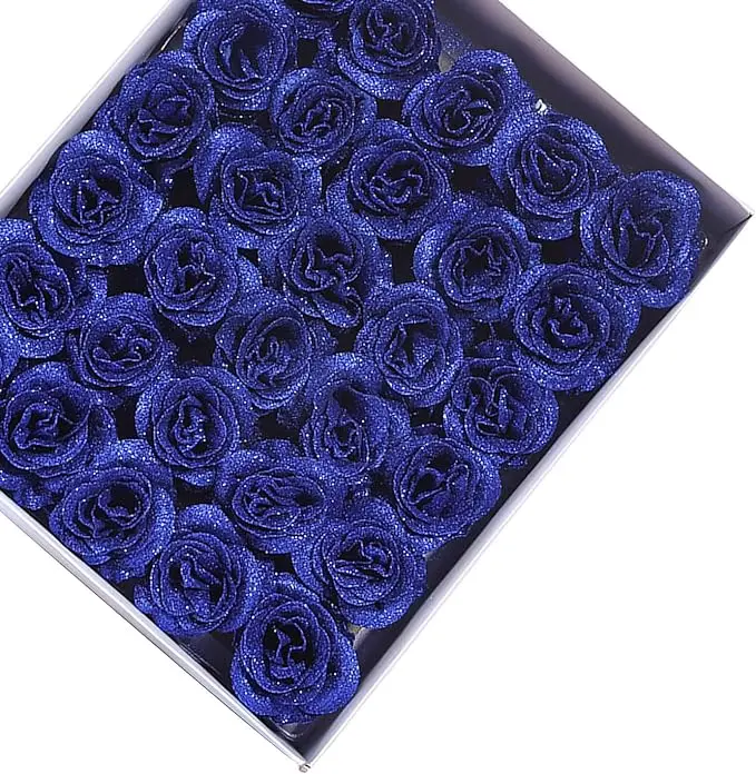 Blue Glitter Rose Heads (50 pcs) Blue Glitter Rose Heads (50 pcs)