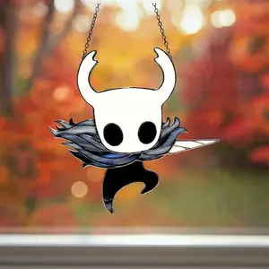 Hollow Knight Stained Glass Suncatcher: The Knight Video Game Art Window Decor