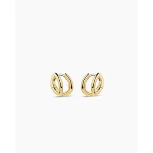 gorjana – Taner Double Huggies – 18K Gold-Plated Huggie Earrings – Double the Style – Minimalist Everyday Essential