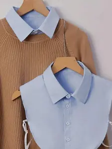 Women's Detachable Solid Color Fake Collar, Casual Sleeveless Collar with Stylish Design and Anti-Slip Feature, Versatile Accessory Suitable for All Seasons