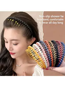 Luxe Petite Wavy Braided Headbands with Teeth, Non-Slip Textured Hair Hoops, Cute Wide Wavy Hair Accessories for Women & Girls