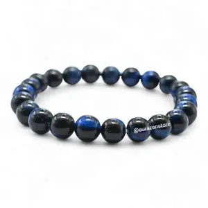 8mm Blue Cat's Eye Stone Bracelet - Elegant Protection and Focus Bracelet