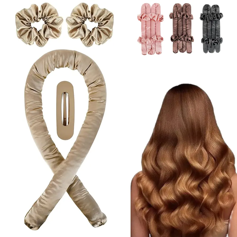 Heatless Hair Curler Set - 1.77 in Diameter Satin Ultra-Jumbo Glide Rod, Secure Clips, Flexible Core, Beginner-Friendly Overnight Heatless Curls Tool for Medium-Long Hair, Anti-Frizz, No Heat Damage, Heatless Curls Overnight