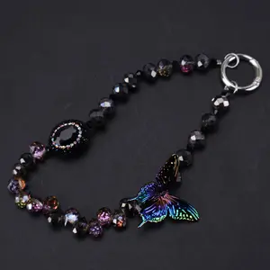 2026 New Light Luxury 3D Beaded Butterfly Phone Charm, Stylish Accessories for Keychain, Bag Pendant Use, Versatile Sports & Outdoor Accessories