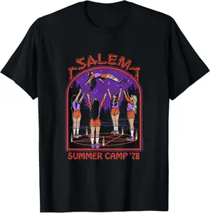 100% Cotton Salem Witch Summer Camp '78 Retro Dark Humor T-Shirt