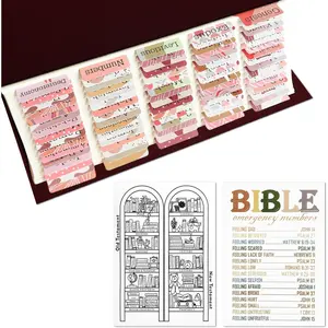 90 Boho  Tabs with Reading  &  Number | Laminated  Study Supplies for Women, Men &  | Includes 66 Chapter Tabs + 24 Blank Labels