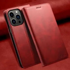 Luxury Leather Flip Phone Case with Card Slot, Shockproof Phone Protective Cover, Phone Accessory with Protection Compatible with iPhone 15 14 13 12 11 X, Casing, Smartphone, Cellphone