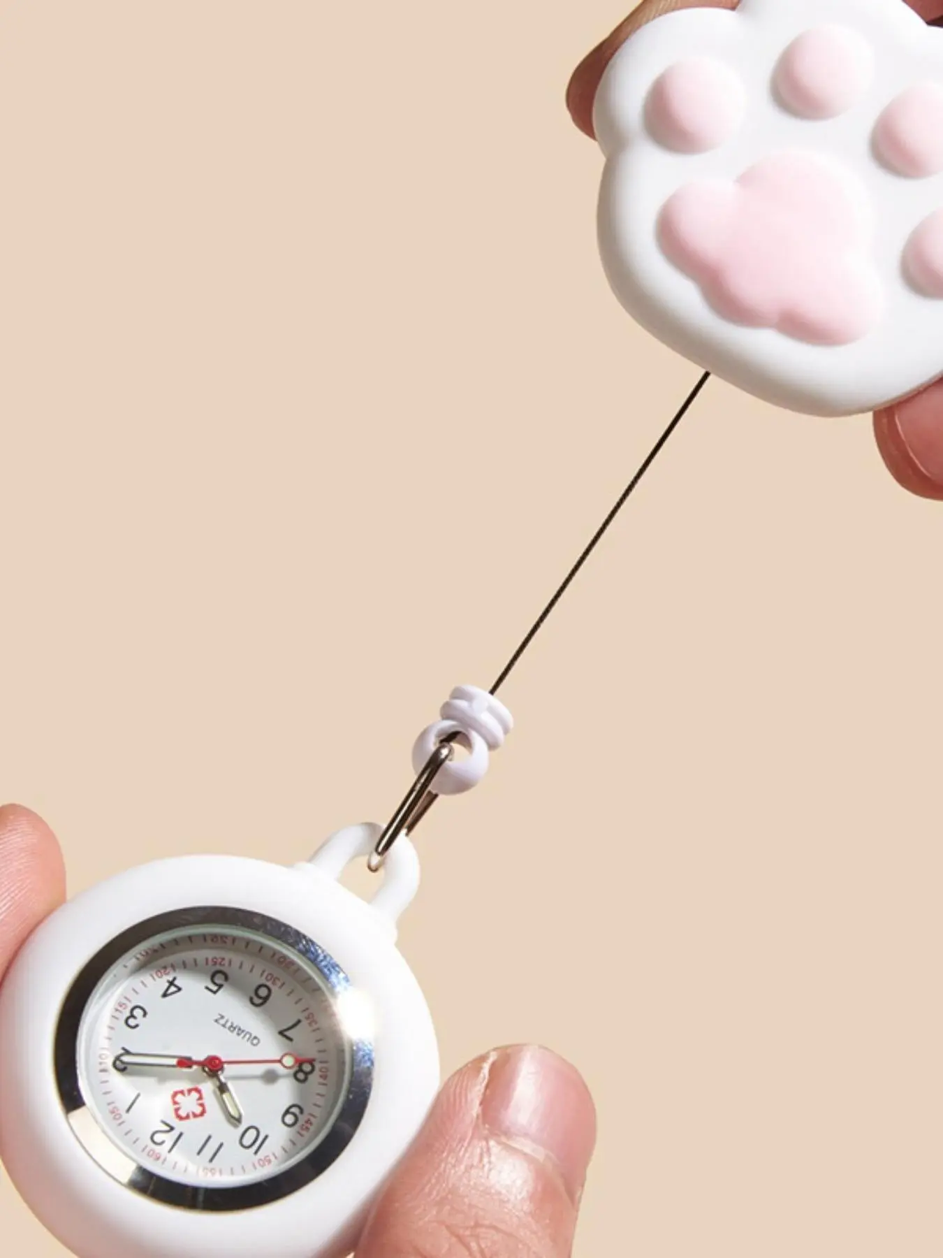Cute Cat Paw Design Stretchable Watch, Modern Casual Round Dial Analog Quartz Watch for Women, Simple Wristwatch for Daily Wear, Perfect for Students and Nurses, Casual Trendy Wristwatch, Casual Fashion Wristwatch, Fashion Watches
