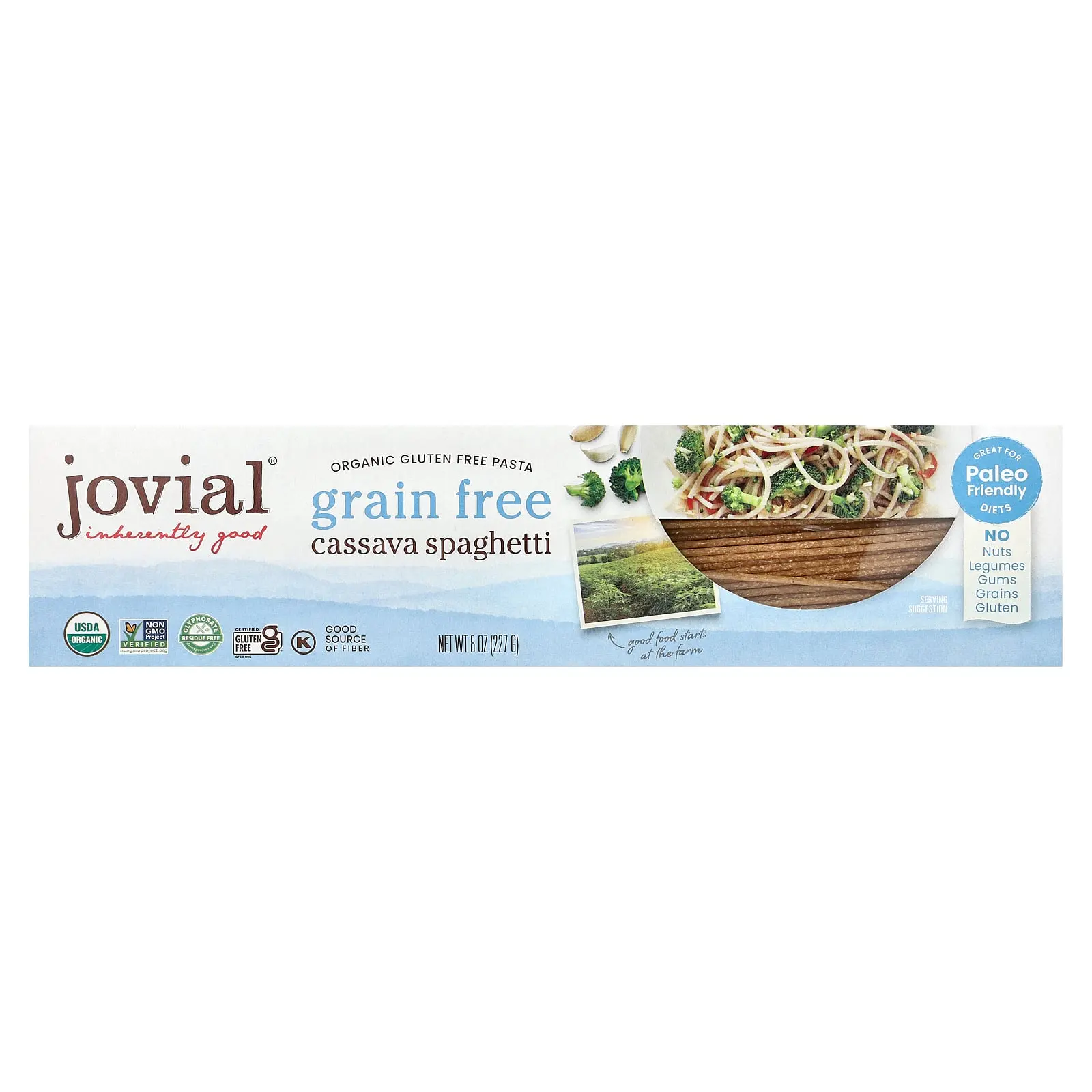 Jovial Organic Gluten Free Pasta, Cassava Spaghetti, 8 oz (227 g)