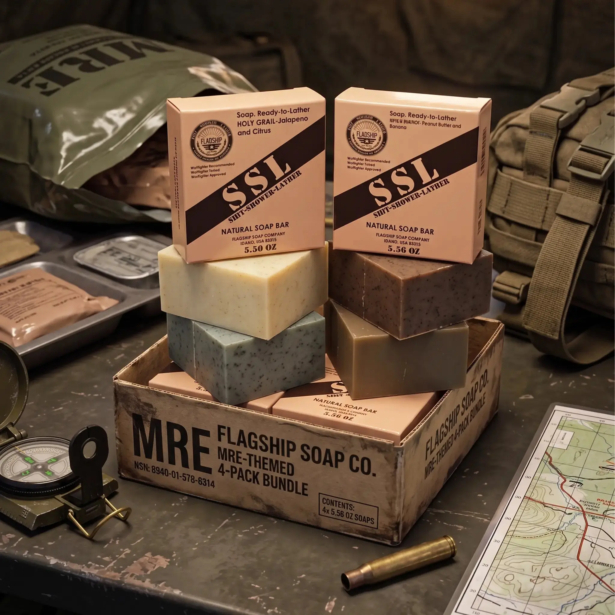MRE Themed 4-Pack Soap Bundle