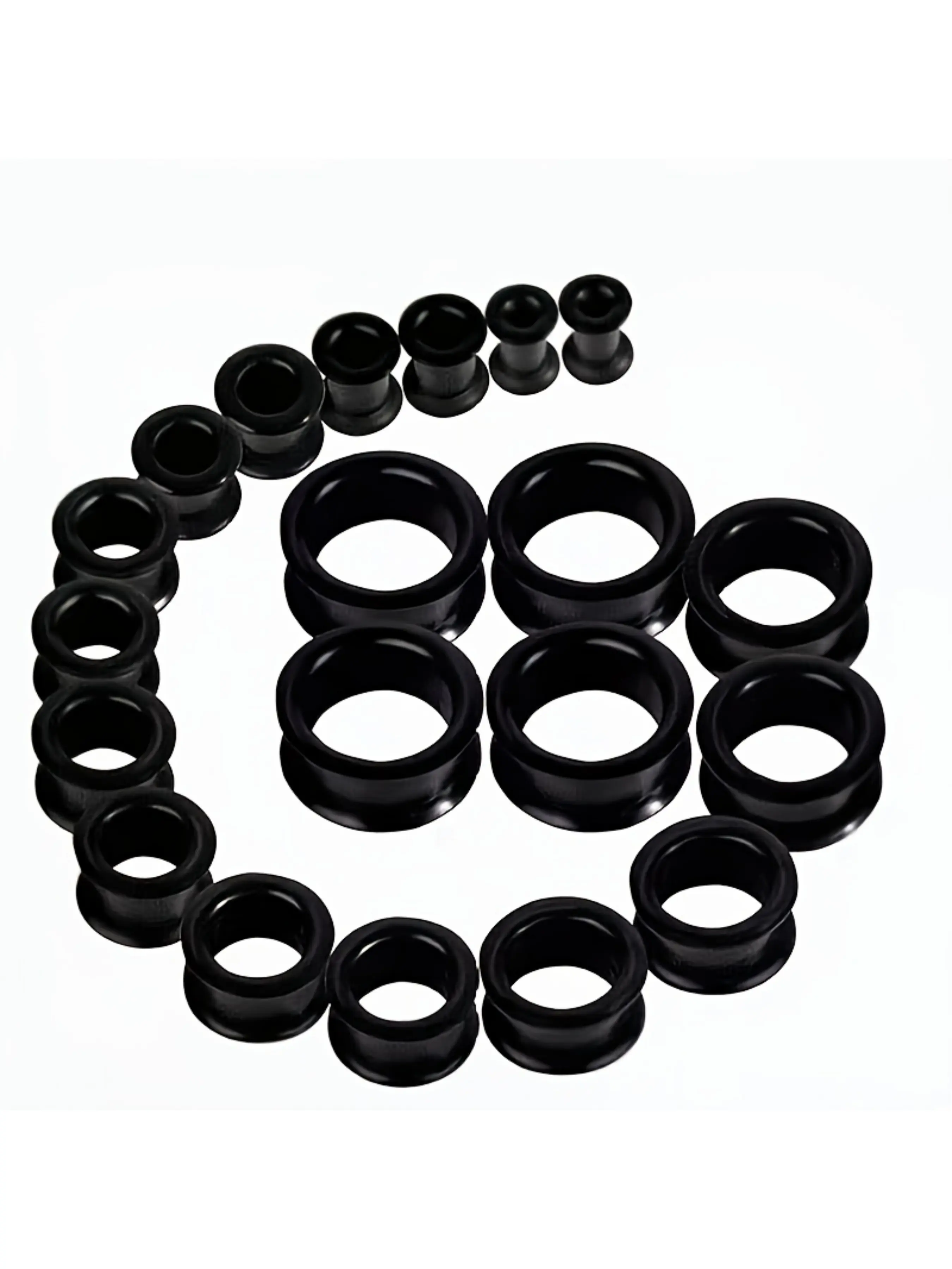 20Pcs Flexible Silicone Ear Tunnels Plugs Gauge Expanders Set, Soft Ear Stretching Body Piercing Jewelry 6mm-25mm