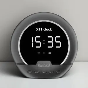 Portable Wireless Speaker, Multifunctional Bluetooth-compatible Speaker with Alarm Clock & Temperature Display, Rechargeable Speaker for Home & Outdoor, Decor