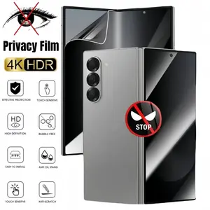 2-IN-1 Privacy Screen Protector Film for Samsung Galaxy Z Fold 7/6/5 5g, Anti-Spy Hydrogel Film Soft Full Coverage Front & Inner Screen Protection Accessories