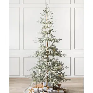 Frosted Alpine Balsam Fir Tree, Most Realistic,Frosted, 7.5' , Artificial Christmas Tree, White, LED Clear Fairy Lights by Balsam Hill