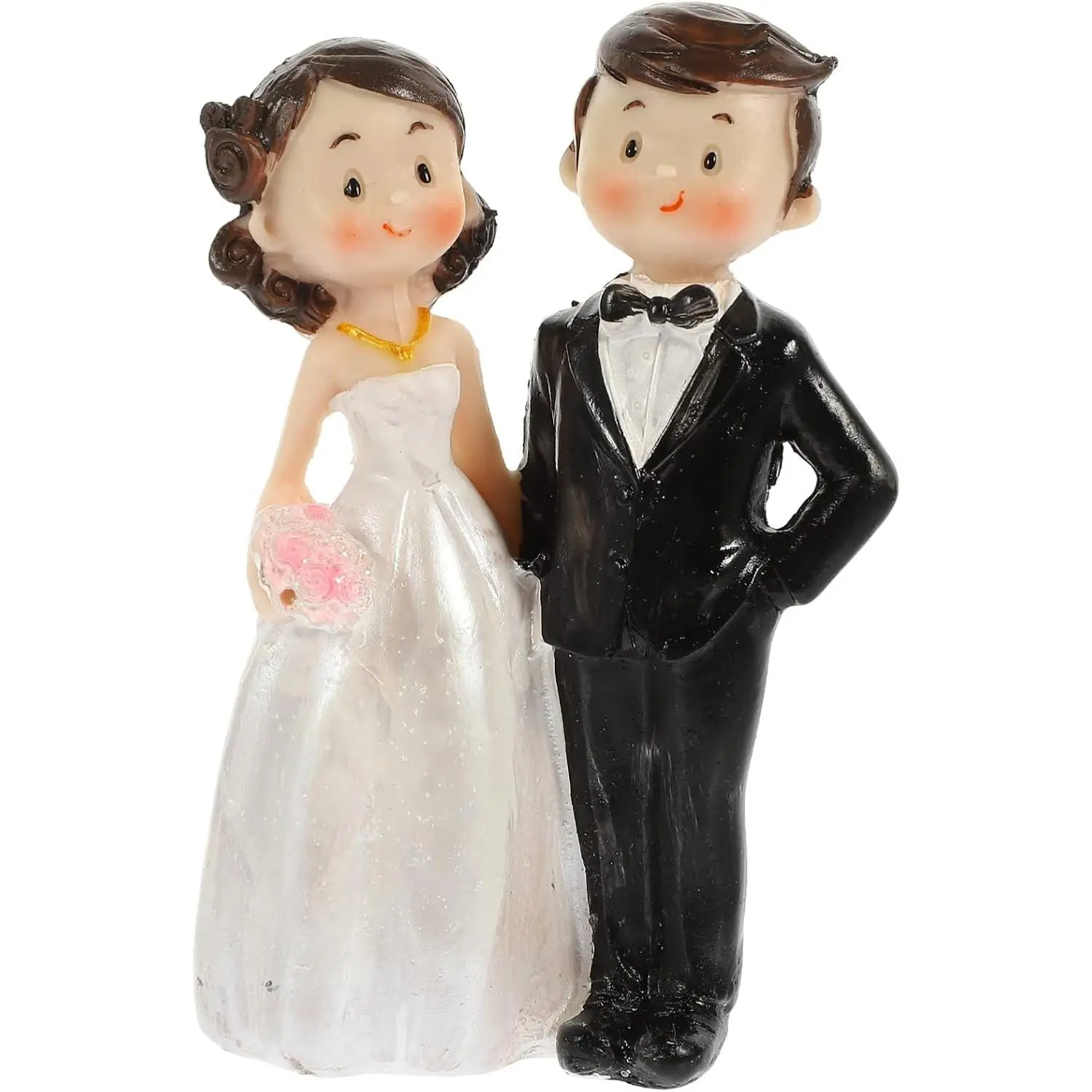 Wedding Cake Topper Bride and Groom Figurines Small  Couple Doll Wedding Cake Decorations Party Desktop Bride Figurines Ornaments