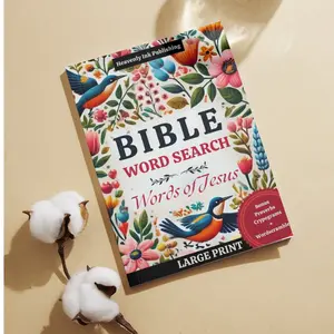 Large Print Bible Word Search: Words of Jesus + Proverbs Cryptograms – Strengthen Your Faith & Mental Stimulation By Heavenly Ink Publishing Meaningful Gift for Parents Grandparents Friends