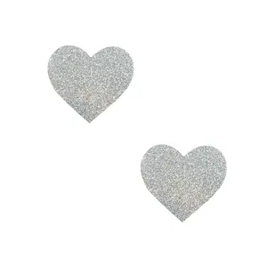 Silver Pixie Dust Glitter I Heart U Body Stickers 6PK
