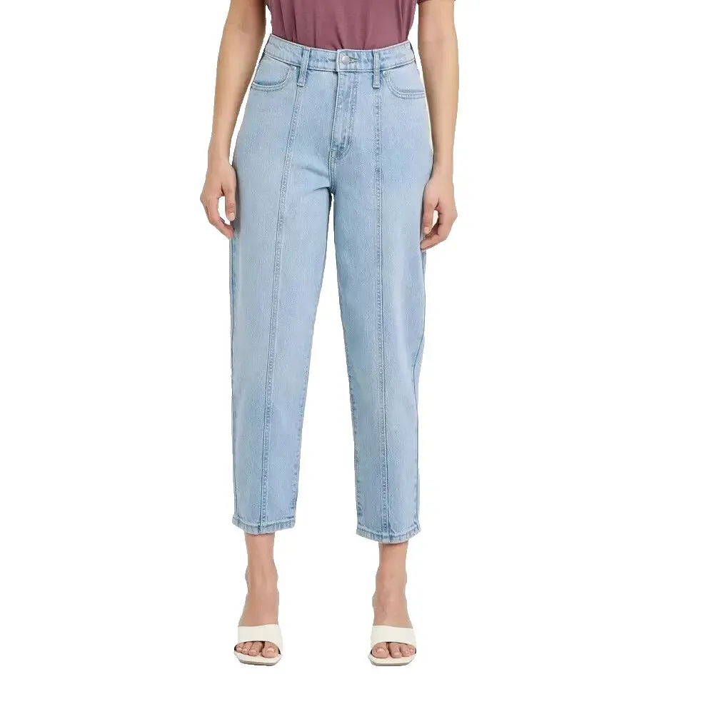 Women's High-Rise Carrot Leg Denim Pants A New Day Light Wash 18 Light Blue Jean Womenswear