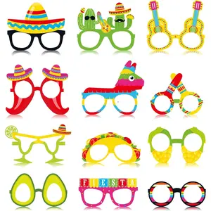 Mexican Fiesta Party Decorations Fiesta Paper Eyeglasses Taco Party Favors Fiesta Photo Booth Props Party Supplies