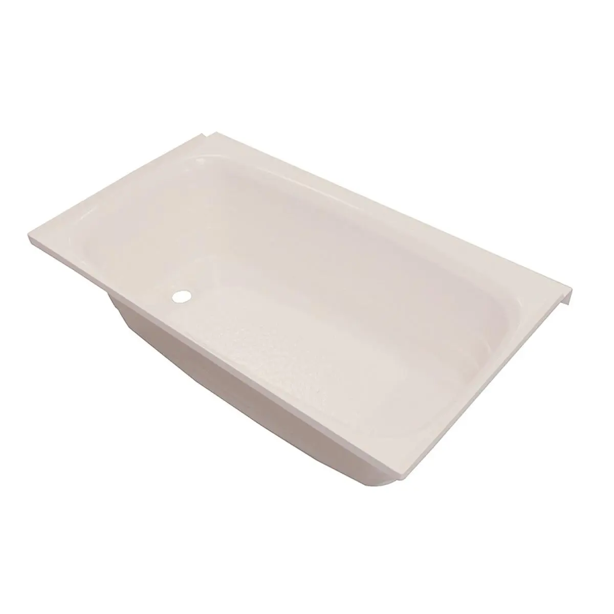 ABS Classic RV Bathtub, 209388 Model, 24x40 in, Left Hand Drain, Scratch-Resistant