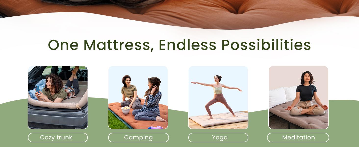 ZonLi Foldable Japanese Futon Mattress – Thick 100% Cotton, Portable Floor Bed, Easy Sleep Anywhere for Dorm, Guests & Camping