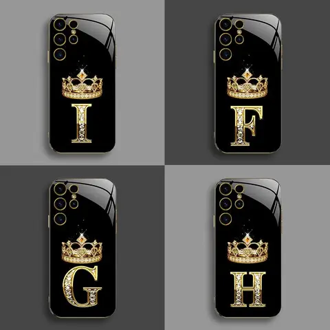 Suitable for [Galaxy S24 Ultra] New high-end crown electroplated gold edge mobile phone case new business simple explosion-proof mobile phone case affordable anti-fall anti-fingerprint-888