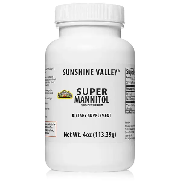 Sunshine Valley Super Mannitol Powder 4 oz Dietary Supplement Natural Healthcare Vitamin Form Diuretic for Urine Production - Fitness