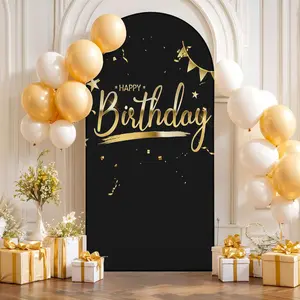 Elastic U-Shaped Background Cloth for Birthday Party, Festival Decoration, Round Archway Arrangement, Half Circle Outdoor Backdrop