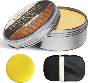 DWIL Civil Finishing Wax for Furniture - 100% Natural Chalk Paint Wax for Sealing & Protecting Painted & Raw Wood Surfaces Wooden Floors - Clear Protective Finish 3.5 Oz with Tools Household Soap Cloth Matte household items