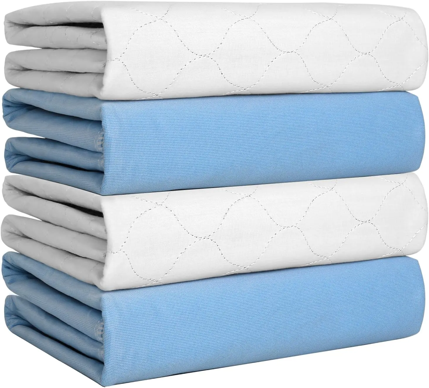 Washable Reusable Sensitive Incontinence Bed Pads - Heavy Absorbency, 34"X36" (4 Pack), Waterproof Mattress Protector