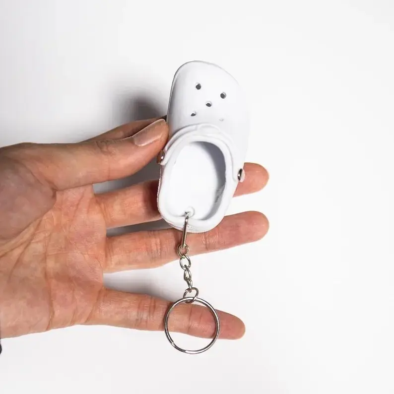 White Croc Keychain | Funny Collectible | Mini Toys | Cute & Fun Gifts