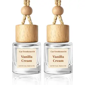Car Hanging Air Freshener Diffuser 2-Pack | Vanilla Cream Scent • Long-Lasting 45+ Days • Keeps Your Car Smelling Fresh