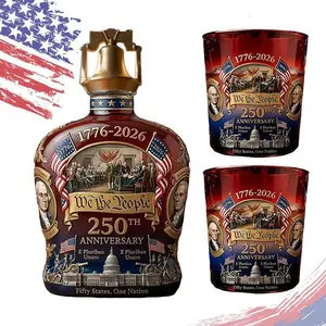 250th Anniversary Whiskey Bottle,250 Anniversary Whiskey Bottle,250th Anniversary Decanter, Whiskey Bottle, We The People America 250 Anniversary Heritage Reserve Whiskey Glass Bottles, Old Fashioned Classic Father's Day for Liquor or Wine