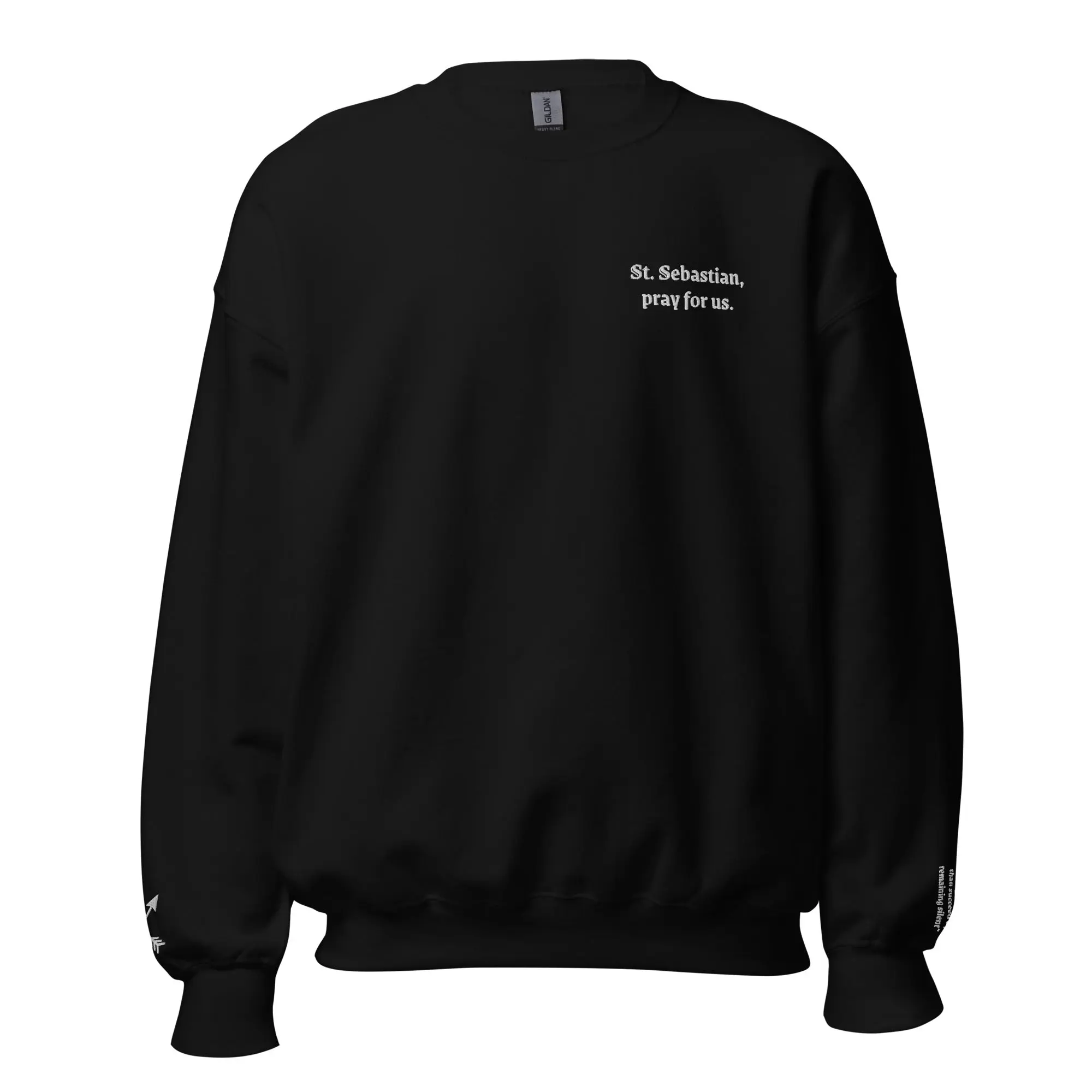 St. Sebastian Unisex Embroidered Sweatshirt – White