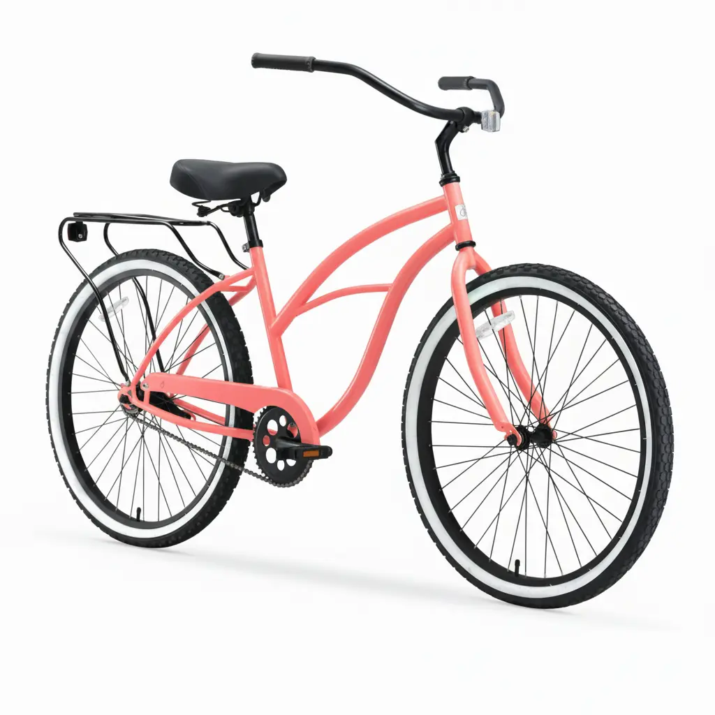 sixthreezero Women's Around the Block 21-Speed Beach Cruiser Bike - Coral (Pre-Assembled)