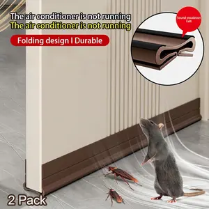 Door Draft Stopper Set of 2, Interior & Exterior Door Sweep, Bottom Seal Dust Noise Insulation, Garage Window Windshield, Cold Air Insulator