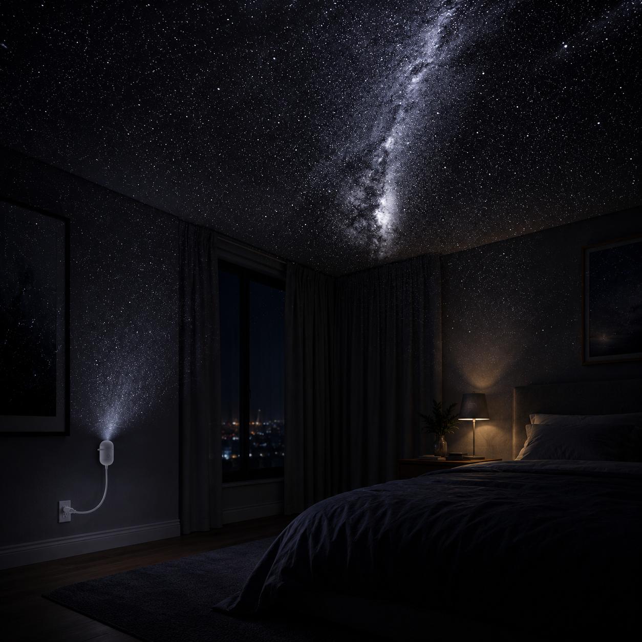 2-in-1 USB Galaxy Projector Night Light, Mini Starry Sky LED Projector Lamp with 3 Star Discs, Touch Control Star Projector for Bedroom Ceiling, Wall, Kids Room, Car & Room Decor