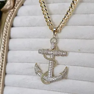 (110) Anchor pendant 24 inch chain 14kgoldplated