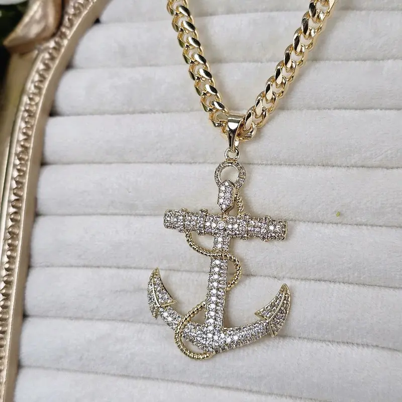 anchor chain necklace x - TikTok Shop